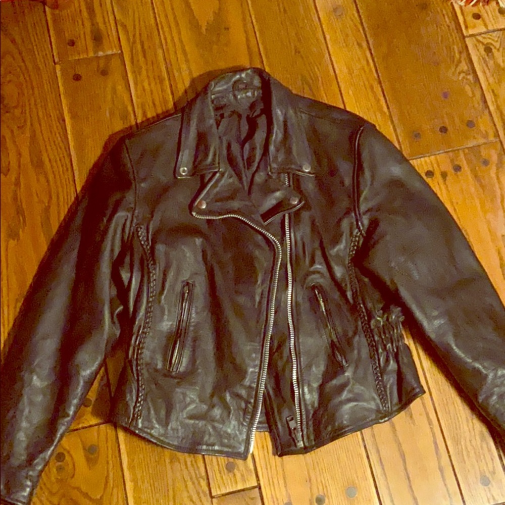 Black leather jacket good shape
